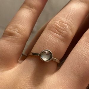 Silver Clear Gem Ring